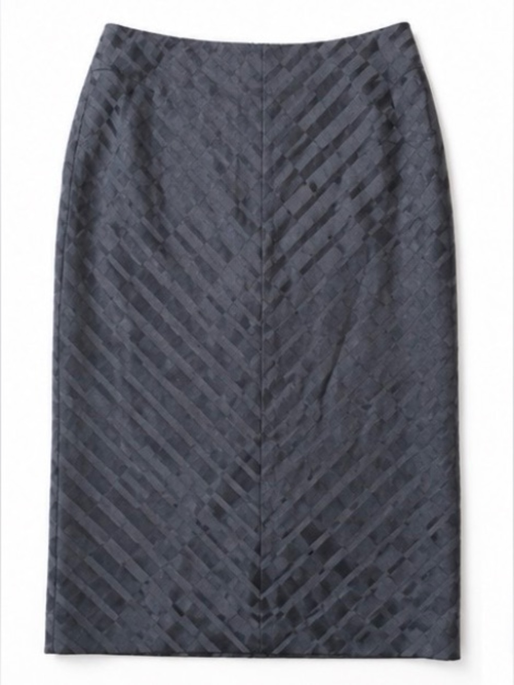 🆕 [Elie Tahari] NWT Gray Tonal Plaid Jacquard Pencil Skirt Size 4